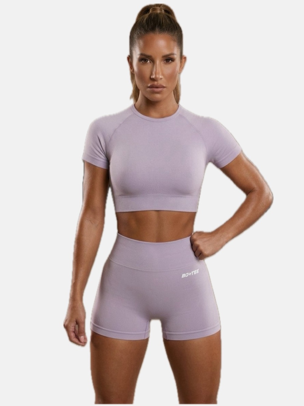 Bo+Tee Light Purple Matching Workout Set